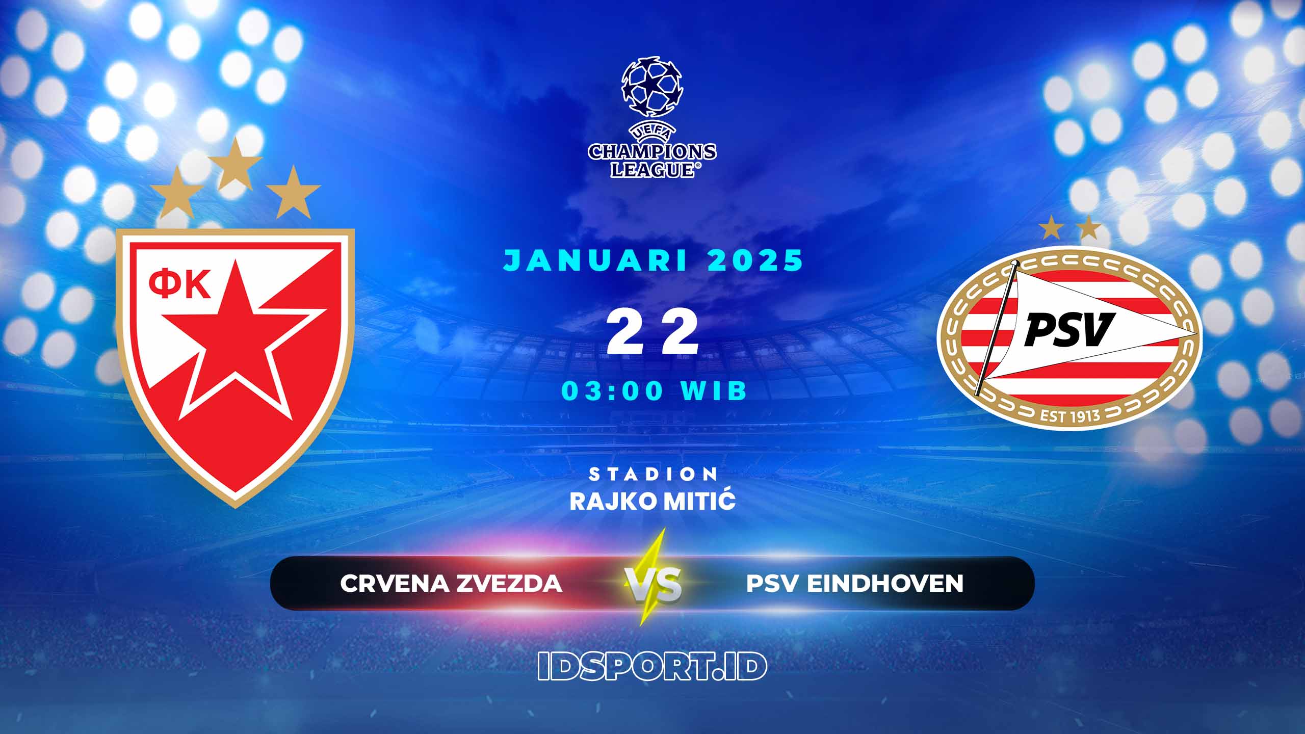 Prediksi Skor Pertandingan Crvena zvezda vs PSV Eindhoven, Champions League