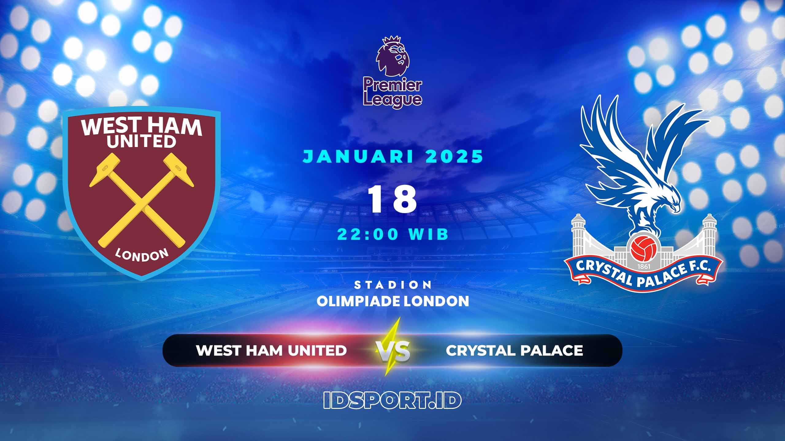 Prediksi Skor Pertandingan West Ham United vs Crystal Palace, Premier League